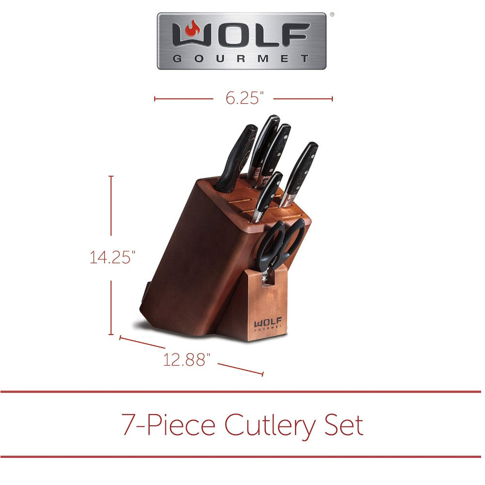 Wolf Gourmet WGCU100S 7 Piece Cutlery Knife Set- Blemished Package with Full Warranty