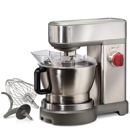Wolf Gourmet High-Performance Stand Mixer WGSM100S 7-Quart Brushed Stainless Steel- Refurbished with Home Essentials Warranty