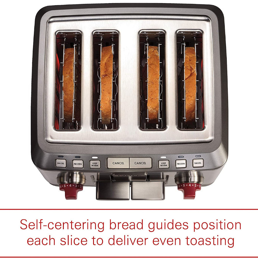 WOLF Gourmet 4-Slice Extra-Wide Slot Toaster - Factory serviced with 1 year warranty - WGTR104S