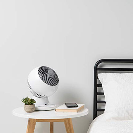 IRIS USA WOOZOO Desk Fan with Remote, Oscillating Table Air Circulator, 5 Speeds, 82ft Max Air Distance, Adjustable Tilt, Low Noise Motor, Small Fan for Bedroom, Office, Dorm, White