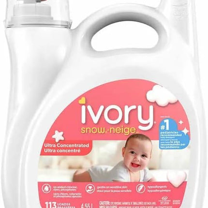 Ivory , Snow Liquid Laundry Detergent 113 wash Loads , White