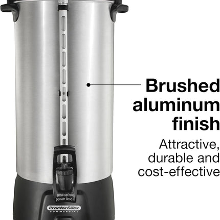 Proctor Silex Coffee Urn, Black and Stainless Steel