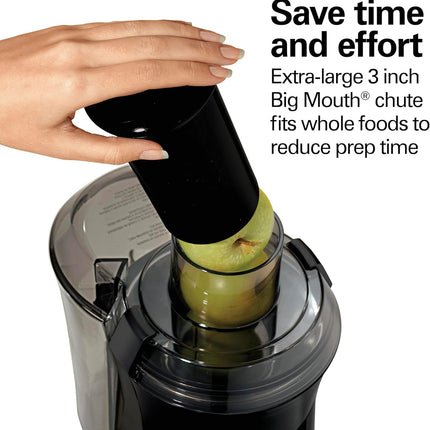 Hamilton Beach Big Mouth Juicer 800W, 3" Feed Chute, Stainless Steel, Easy Clean 67608