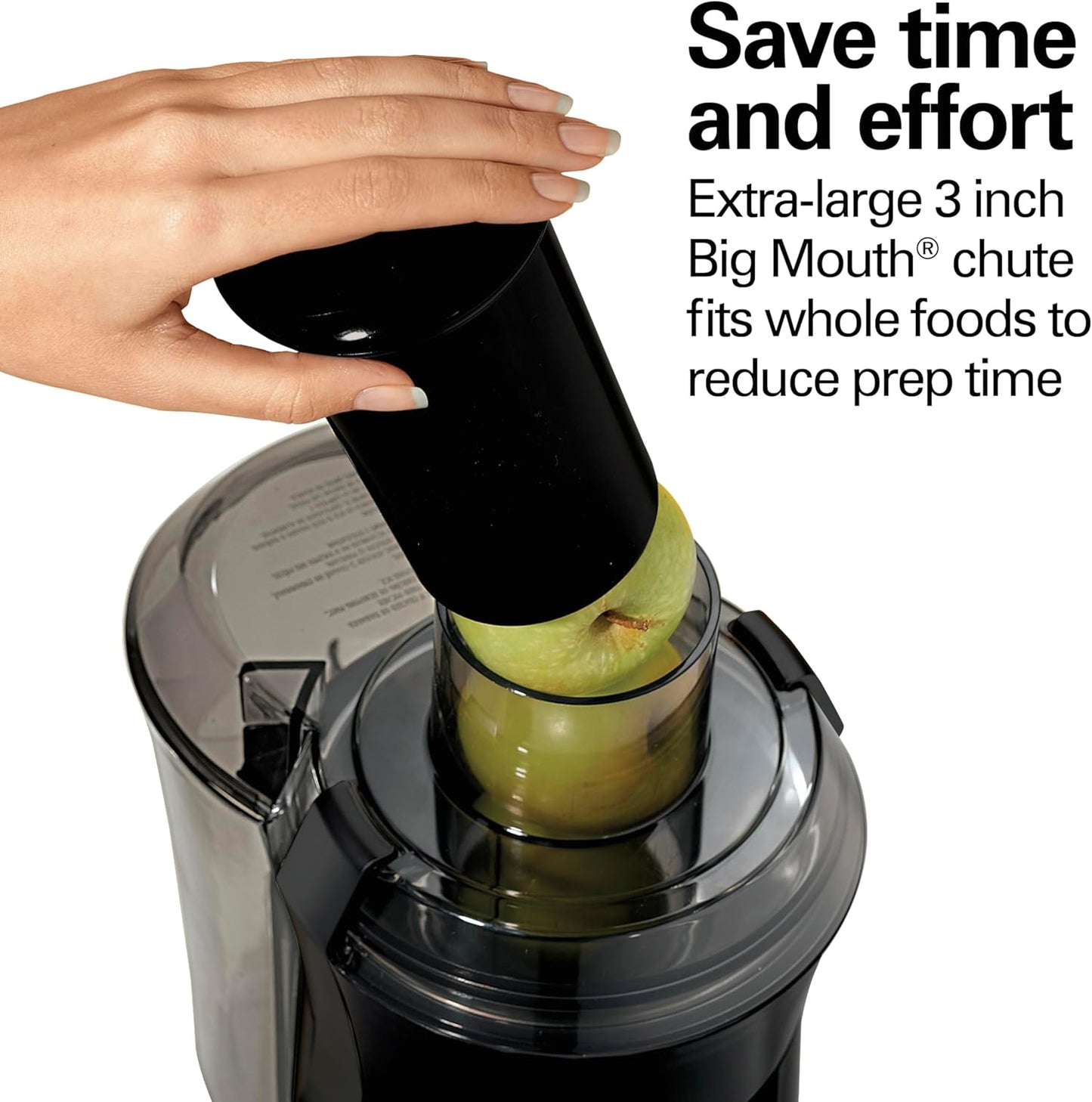 Hamilton Beach Big Mouth Juicer 800W, 3" Feed Chute, Stainless Steel, Easy Clean 67608