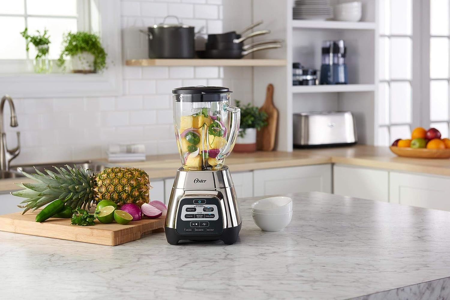 Oster Texture Select Master Series Blender with Glass Jar, Chrome