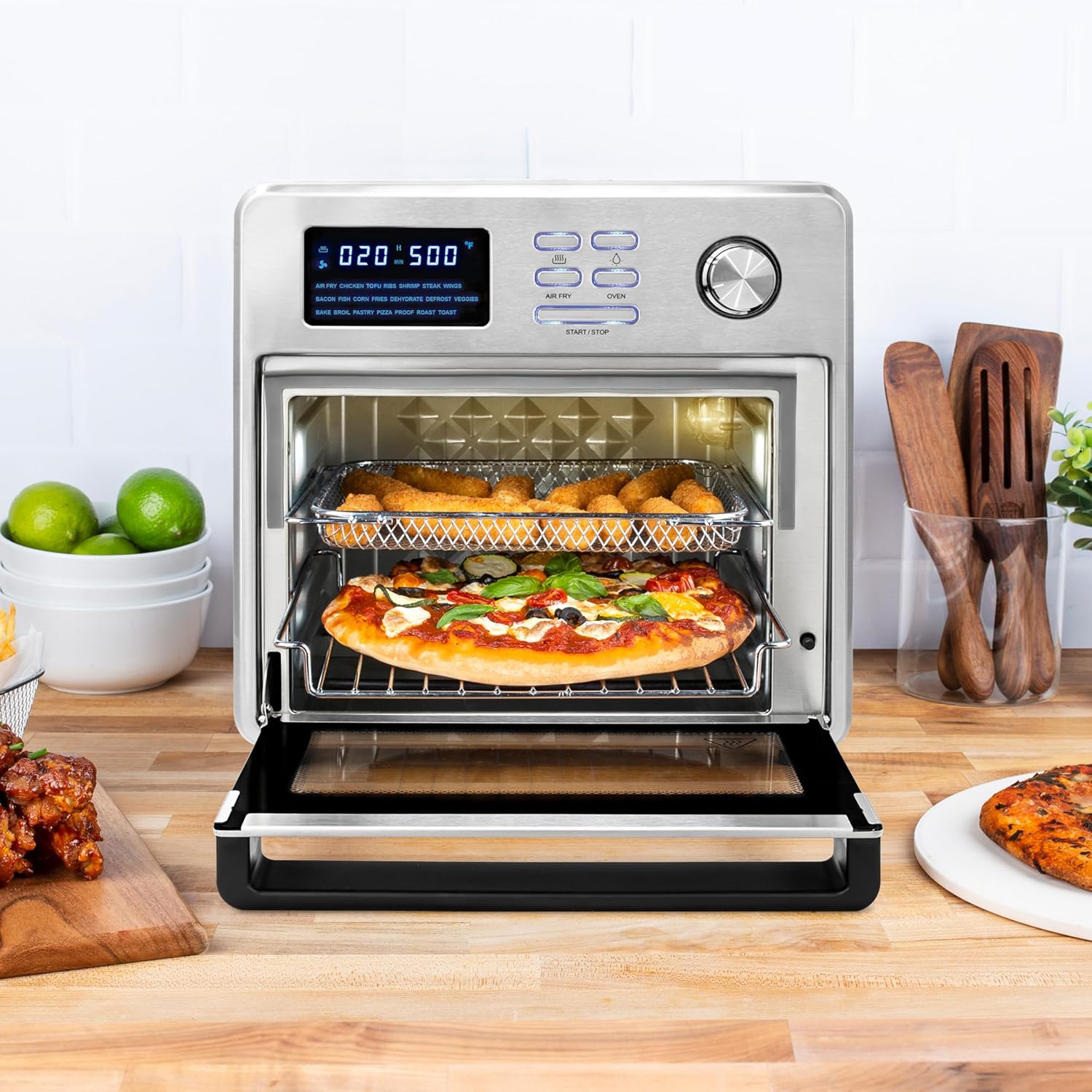 Kalorik MAXX 16 Quart Digital Air Fryer 9-in-1 Oven, Stainless Steel (AFO 47797 SS)