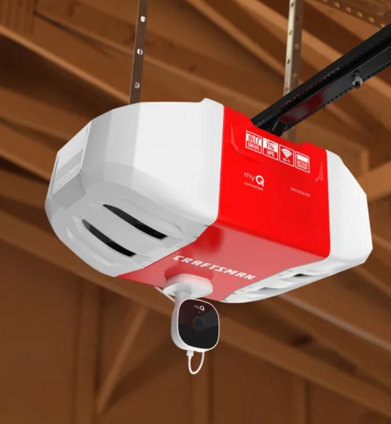 Craftsman, 1-1/4HP Smart Garage Door Opener, Battery Backup and Camera, White