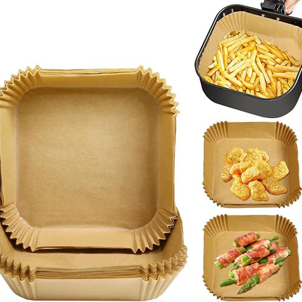 Square Non-Stick Air Fryer Disposable Liners 16cm, 50pcs