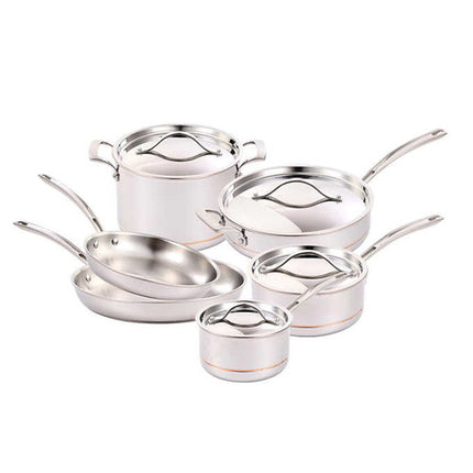 Kirkland Signature 5-ply Clad Stainless Cookware Set, 10-piece