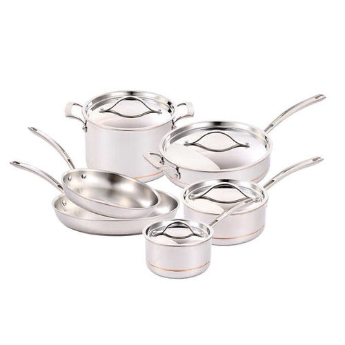 Kirkland Signature 5-ply Clad Stainless Cookware Set, 10-piece