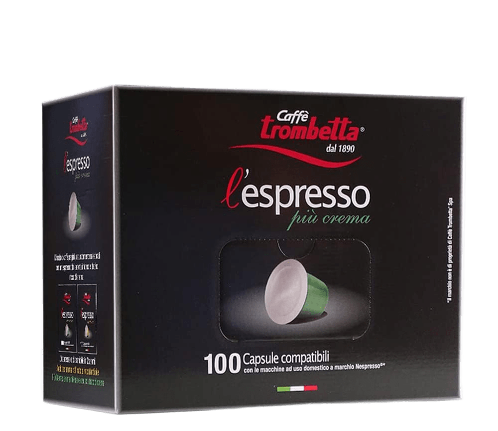 Caffè Trombetta Espresso Coffee Capsules, 100-pack , Black