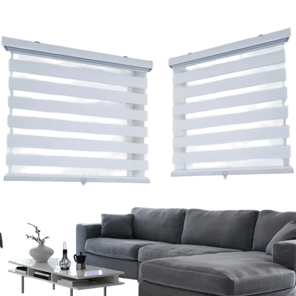 ITY CDNW-1 15 Olivia Stone Cordless Polyester Zebra Day-Night Blind 15"x84" in White
