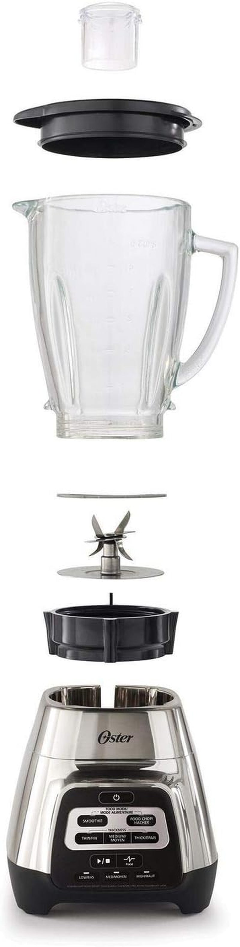 Oster Texture Select Master Series Blender with Glass Jar, Chrome