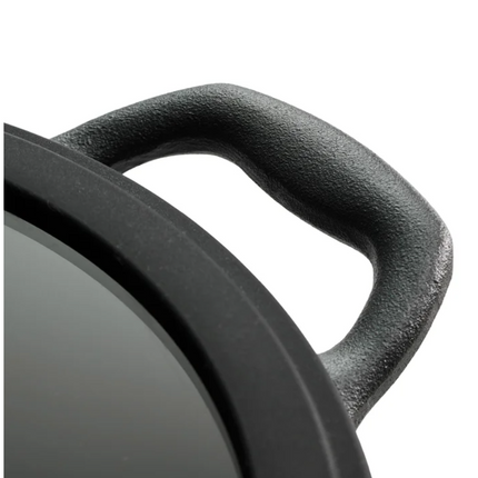 Tramontina , 3-piece Cast Iron 7-quart Deep Kadai & Flat Tawa Cookware Set , Black