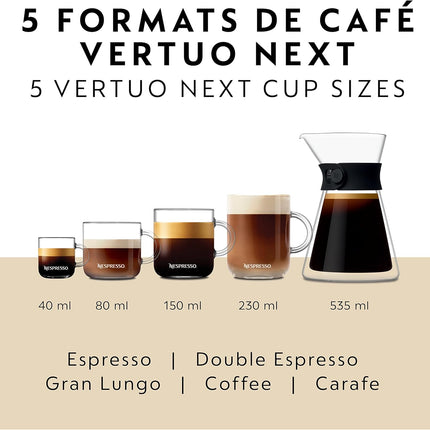 Nespresso Vertuo Next Coffee & Espresso Machine with Aeroccino3 Milk Frother – Chrome (ENV120CAE)