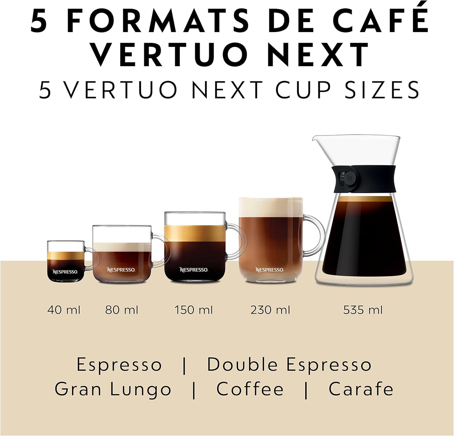 Nespresso Vertuo Next Coffee & Espresso Machine with Aeroccino3 Milk Frother – Chrome (ENV120CAE)