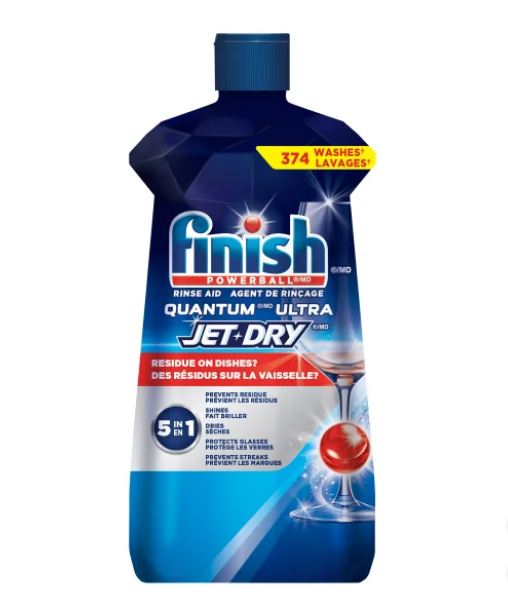 Finish , Quantum Ultra Jet Dry Rinse Aid 374 Washes 1.12 L , Blue