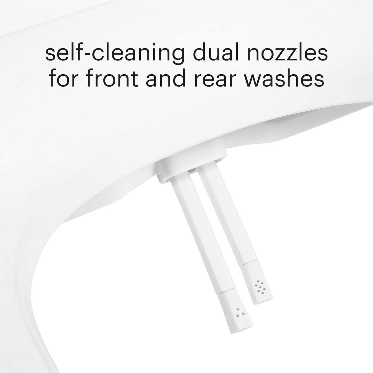 Brondell Bidet Toilet Seat Non-Electric Swash Seat, Fits Round Toilets, White – Dual Nozzle System
