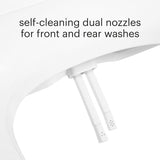 Brondell Bidet Toilet Seat Non-Electric Swash Seat, Fits Round Toilets, White – Dual Nozzle System