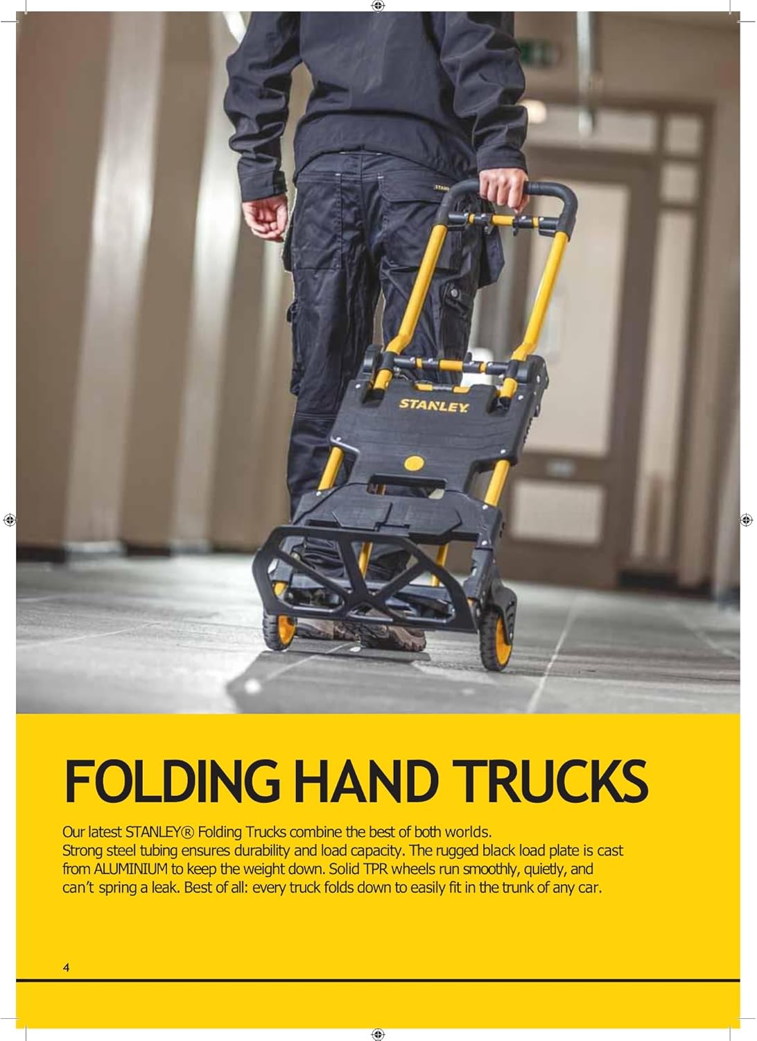 Stanley, 2-in-1 foldable truck SXWTD-FT585, Black/Yellow