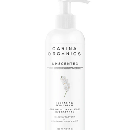 Carina Organics Unscented Daily Moisturizing & Hydrating Skin Cream, 250ml, White
