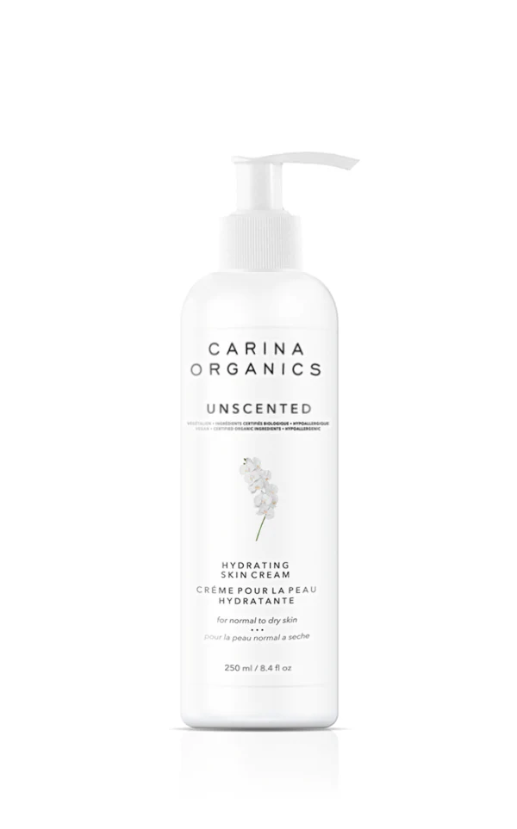 Carina Organics Unscented Daily Moisturizing & Hydrating Skin Cream, 250ml, White