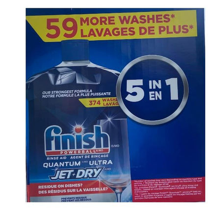 Finish , Quantum Ultra Jet Dry Rinse Aid 374 Washes 1.12 L , Blue