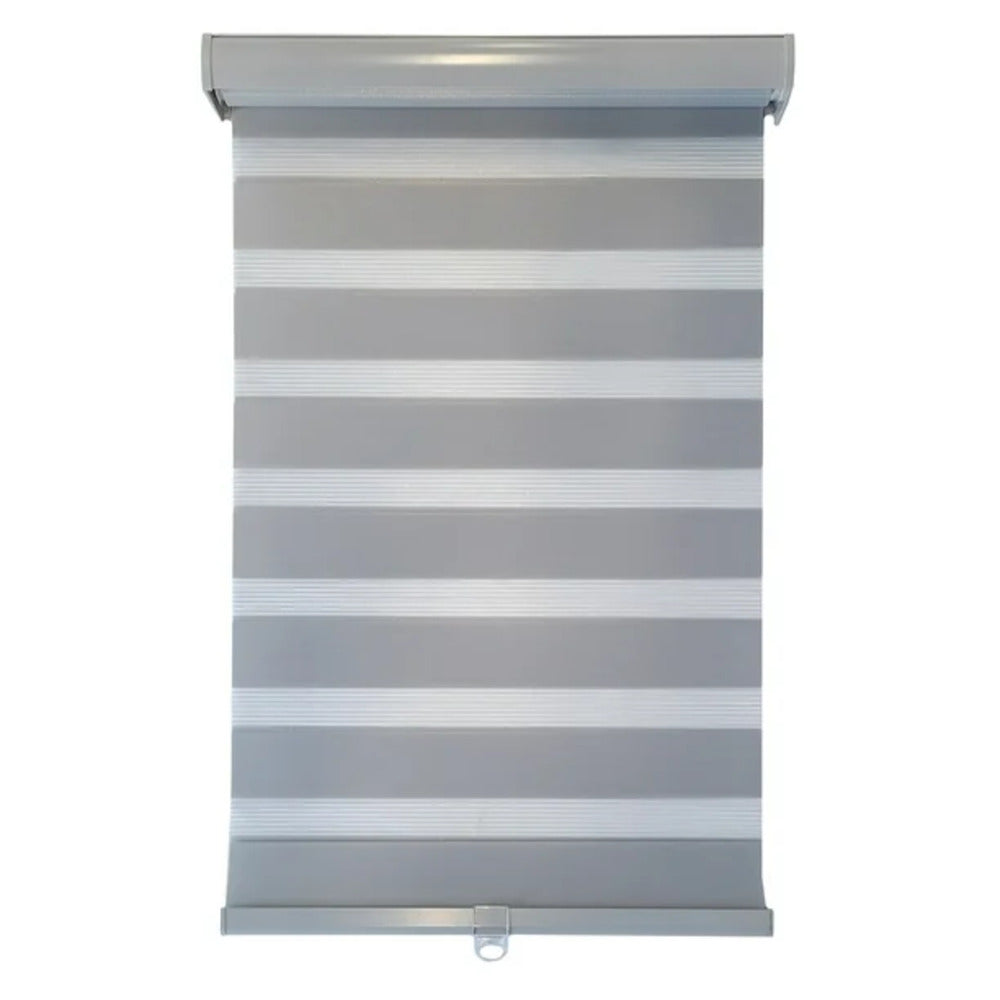 ITY CDNG-3 44 Olivia Stone Cordless Polyester Zebra Day-Night Blind 44"x84" in Grey
