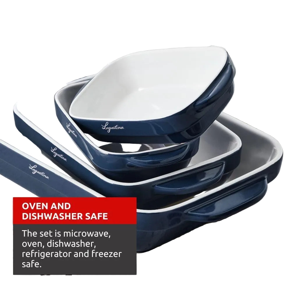 LAGOSTINA L913411404B Blue Ceramic 4 Piece Bakeware Set